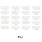 Kit 20 Cestos Multiuso Organizador Pequeno 16x12x6Cm Branco