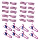 Kit 20 Cestos Organizador Retangular 28x11x8Cm + 40 Cabides Rosa