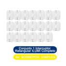 Kit 20 Conjunto 1 Interruptor Retangular Simples 6A Sobrepor ILUMI Completo