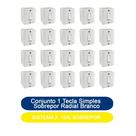 Kit 20 Conjunto 1 Tecla Simples Sobrepor Sistema X 10A Radial Branco Completo