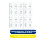 Kit 20 Conjunto Interruptor 1 Tecla Simples 1 Tomada 10A Embutir Radial Branco Completo