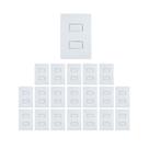 Kit 20 Conjunto Interruptor Duplo Simples Ilumi 10A