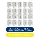 Kit 20 Conjunto Tomada 2 Polos + Terra 20A Sobrepor Sistema X Radial Branco Completo Kit 20 Conjunto Tomada 2 Polos + Terra 20A Sobrepor Sistema X Radial Branco Completo