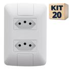 Kit 20 Conjunto Tomada dupla 10a Tramontina Aria