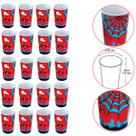 Kit 20 Copo Plástico 550ml Label Menino Vermelho e Azul 9x9x13cm