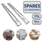 Kit 20 Corrediças 30cm Telescópicas Light Aço 35mm 10 Pares