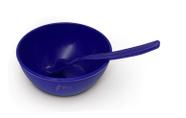 Kit 20 cumbuca e colher escolar azul bic em Polipropileno merenda lanche