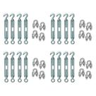 Kit 20 Esticadores P/ Cabo De Aço 3/16 + 20 Grampos Clips 1/8