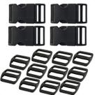 Kit 20 Fechos Engate Rápido 15mm Com 20 Reguladores Mochilas