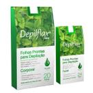 Kit 20 Folhas de Cera Depilatória Corporal e 24 Folhas Facial Hortelã - Depilflax