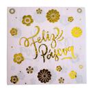 Kit 20 Guardanapos de Papel Feliz Páscoa Dourado 33x33cm Kit 20 Guardanapos de Papel Feliz Páscoa Dourado 33x33cm