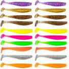 Kit 20 Isca Artificial Soft Shad 6cm ou 9cm Silicone Macia Para Pesca de Tucunaré Robalo Traíra