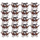 Kit 20 Jogos de Mesa com 4 Cadeiras de Madeira Dobravel 60x60 Ideal para Bar e Restaurante - Imbuia