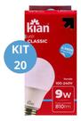 Kit 20 Lampada Branca Led Kian Classic 9w Branca 6500k
