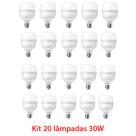 kit 20 Lâmpadas Super Bulbo Alta Potência LED 30W Branco Frio