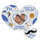 Kit 20 Lembranças Dia Dos Pais Mini Porta Retrato e Chaveiro Coração MDF