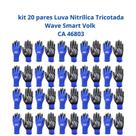 Kit 20 Luva Proteção Nitrílica Tricotada Wave Smart Volk CA 46803 Kit 20 Luva Proteção Nitrílica Tricotada Wave Smart Volk CA 46803