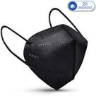 Kit 20 Máscaras Descartáveis KN95 PFF2 Preta com Clip Nasal Kit 20 Máscaras Descartáveis KN95 PFF2 Preta com Clip Nasal