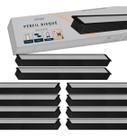 Kit 20 Metros Perfil p/ Led Embutir aluminio Risque Baby 10x2m 13x09mm Preto Cod:338251709-10 Deluxe