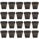 Kit 20 Mini Vaso Suculenta QUADRADO Preto 170ml Mini Vasinho Plástico Cultivo Mini Cacto Decoração