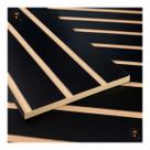 Kit 20 Módulos Placa Painel Ripado MDF Autocolante Preto 45x11