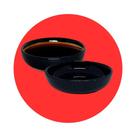 Kit 20 Molheira Porta Shoyu Tigela 110mL Sushi Nozoki Preto 10cm