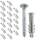 Kit 20 Parafusos Com Bucha 10mm Phillips 6,3X63 Aço Fixação Suporte Moveis Em Parede Maderia
