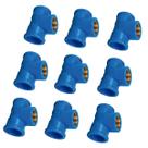 Kit 20 Pçs Te Azul Redução Base Latão 25x25mm X 1/2 Kit 20 Pçs Te Azul Redução Base Latão 25x25mm X 1/2