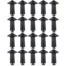 Kit 20 Pé Para Móveis Regulável Quadrado Preto 10cm em Metal