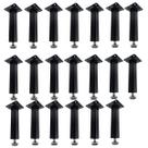 Kit 20 Pé Para Móveis Regulável Quadrado Preto 15cm em Metal