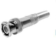 Kit 20 Peças Conector Bnc Com Mola parafuso Plug Cftv Prateado