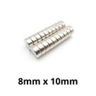 Kit 20 Peças Imã Neodímio Disco Magnético N35 8 x 10mm Super Forte Potente Redondo