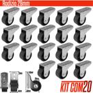 KIT 20 PEÇAS Rodinhas rodizio fixa cama box Bicama auxiliar sofa retratil Rodinha pequena 30mm
