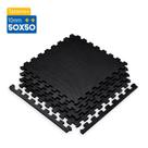 Kit 20 Peças Tatame Eva Preto 50X50 Academia Ginásio Pilates