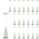Kit 20 Pendentes Cone Lowcost Aluminio Decoracao Branco
