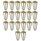 Kit 20 Pés de Metal 15 CM Hairpin Legs Mesas de Centro Puffs Dourado G41