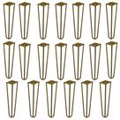 Kit 20 Pés de Metal 25 CM Hairpin Legs Rack e Puffs Dourado G41