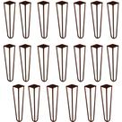 Kit 20 Pés de Metal 30 CM Hairpin Legs Mesa de Canto Rack e Puffs Bronze G41
