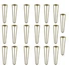 Kit 20 Pés de Metal 30 CM Hairpin Legs Mesa de Canto Rack e Puffs Dourado G41