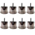 Kit 20 Pés Plástico Cromado Redondo Rosqueável 4 cm P01 Sofá Poltrona - Inoviza