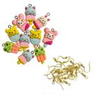 Kit 20 Pingentes Sorvete Bichinhos Para Fazer Pulseiras Colar + Anzol Montar Brincos Infantil