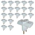 Kit 20 Pino Adaptador Benjamin 3 Saidas Branco 250V