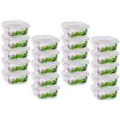 Kit 20 Pote Tampa Hermetica Quadrado de Vidro 320ml Alimento