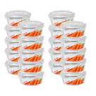 Kit 20 Pote Vidro Hermético Mantimentos Tampa 4 Travas 400ml