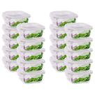 Kit 20 Pote Vidro Tampa Hermética Quadrado 320ml Papinha