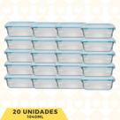 Kit 20 Potes Hermeticos 1040ml Vidro Canelado Marmita Fitness Kit 20 Potes Hermeticos 1040ml Vidro Canelado Marmita Fitness