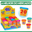 Kit 20 Potes Potinho De Massinha Massa De Modelar Atóxicas Cores Sortidas