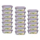 Kit 20 Potes Retangular 4 Travas Marmita Canelado 640ml