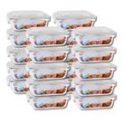 Kit 20 Potes Vidro Hermético Marmita C/ 4 Travas 1040ml