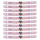Kit 20 pulseiras emborrachada 22cm com regulagem pai e mãe de autista identificação autismo